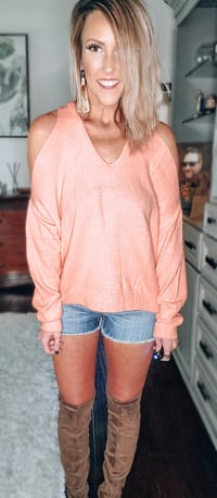 Image 1 of Full of Sweetness Coral Sweater 