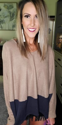 Image 1 of Comfy Days Colorblock Top 
