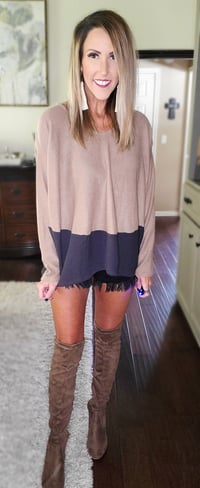 Image 2 of Comfy Days Colorblock Top 