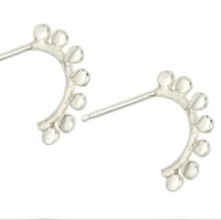 Image 1 of Sterling Silver 7 Rays Hoop Earrings