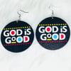 God Is Good Wood Earrings 