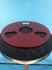 Image 1 of Burlington Recording 10.5" RED Aluminum NAB Metal Flanges with 1/4" Hardware