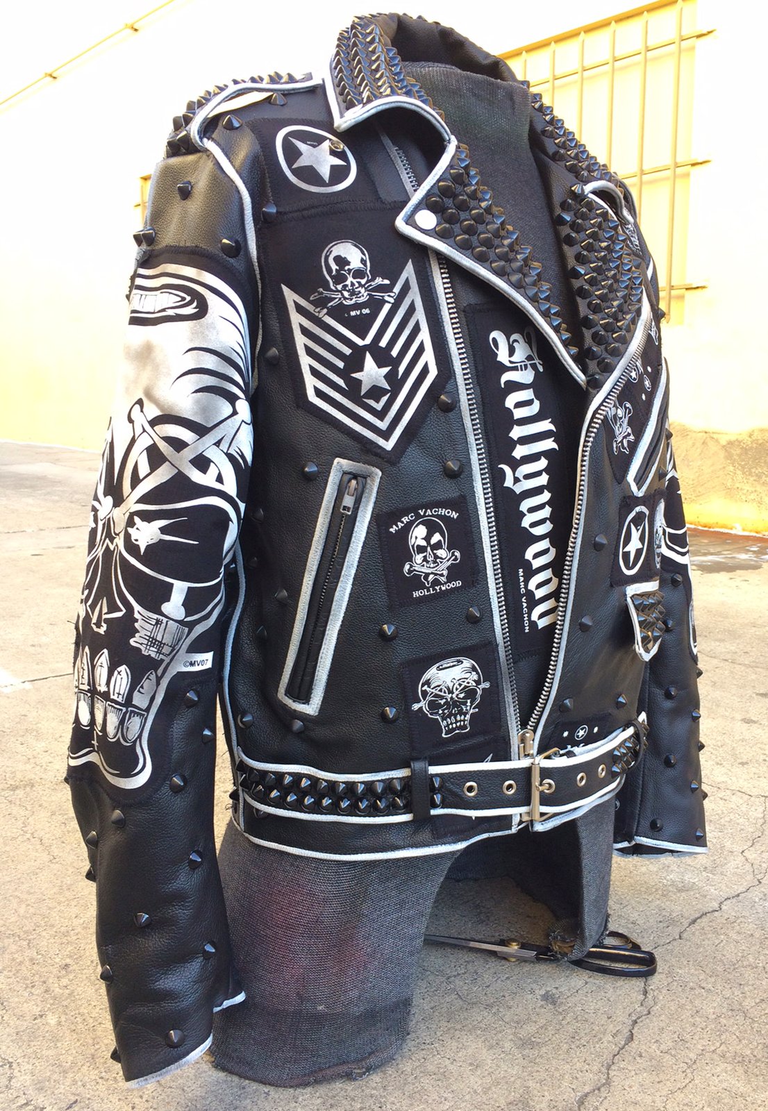 custom black leather jacket