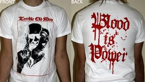 Image of White "Blood Is Power" Shirts