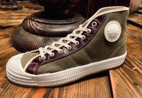Image 1 of VEGANCRAFT vintage hi top olive sneaker shoes made in Slovakia 