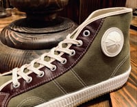 Image 5 of VEGANCRAFT vintage hi top olive sneaker shoes made in Slovakia 