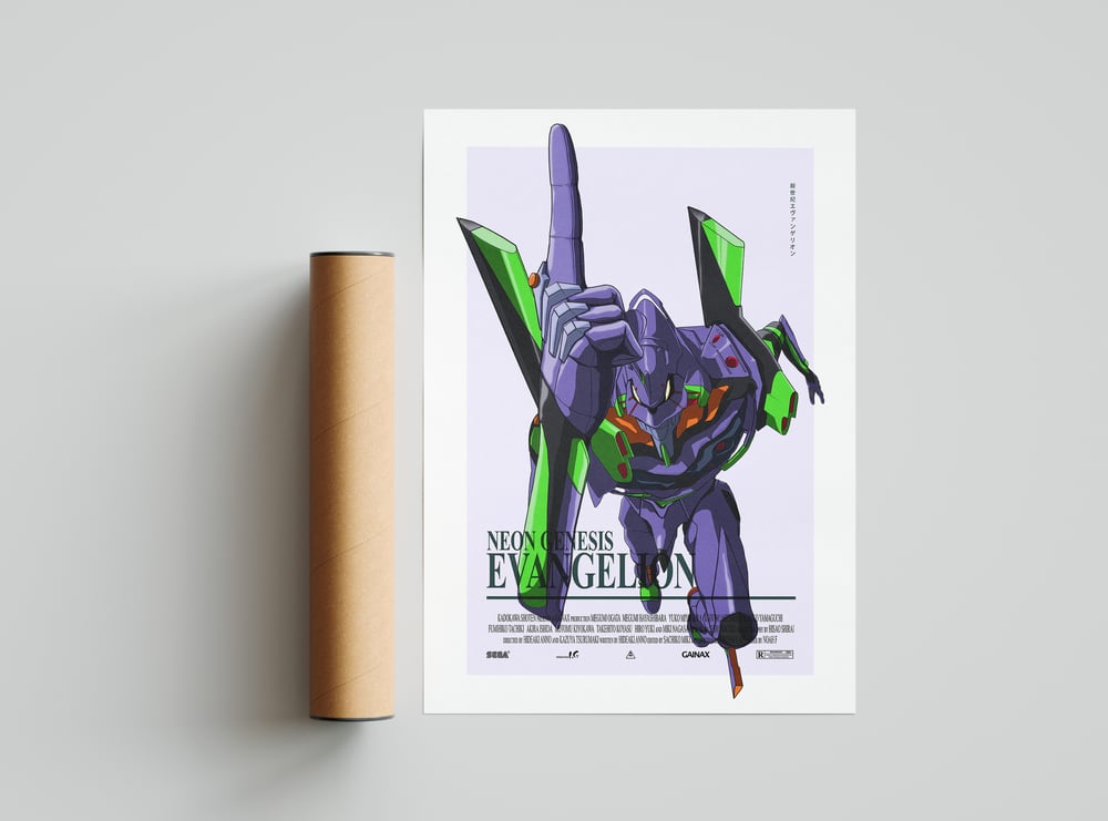 Unit 01 - Neon Genesis Evangelion, Cyberpunk Anime Poster