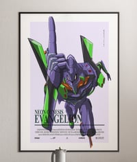Image 3 of Unit 01 - Neon Genesis Evangelion, Cyberpunk Anime Poster