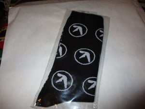 Image of Pair Of Black APHEX TWIN Classic Logo Socks One Size