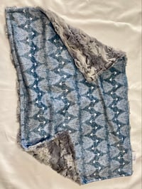 Image 4 of 🏹Arrows on Faded Denim Blue Baby Blanket CUSTOM ORDER