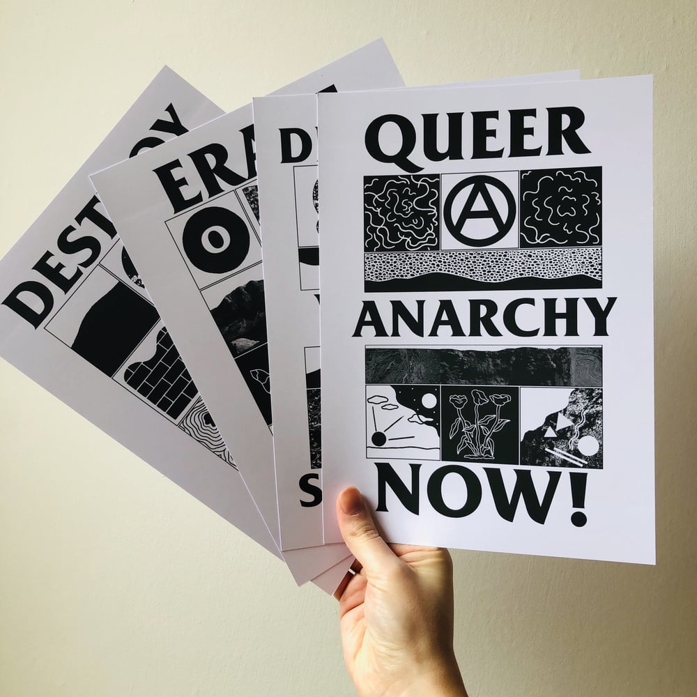 Image of 'Queer Anarchy Now' set of 4 prints