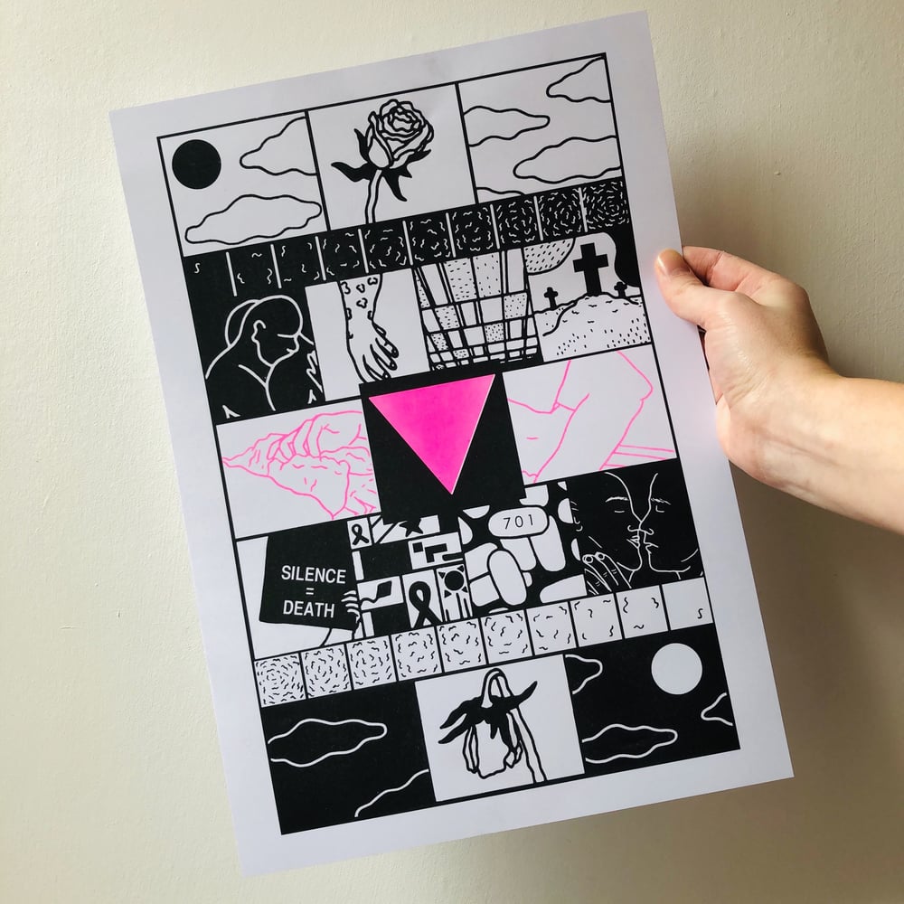 Image of HIV & AIDS History riso print
