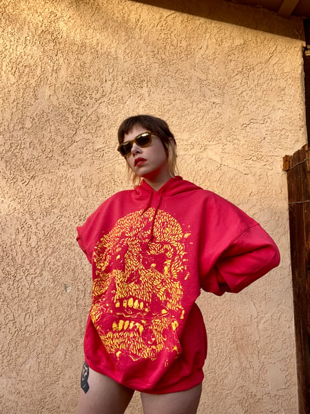 Image of Glitch Skull Red Hoodie