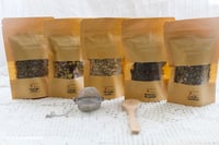 Organic Tea Blends with Tea Ball and Wooden Spoon