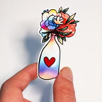 Image 1 of Sticker-Fleurs en bouteille