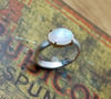 Gold claw set ring - moonstone 