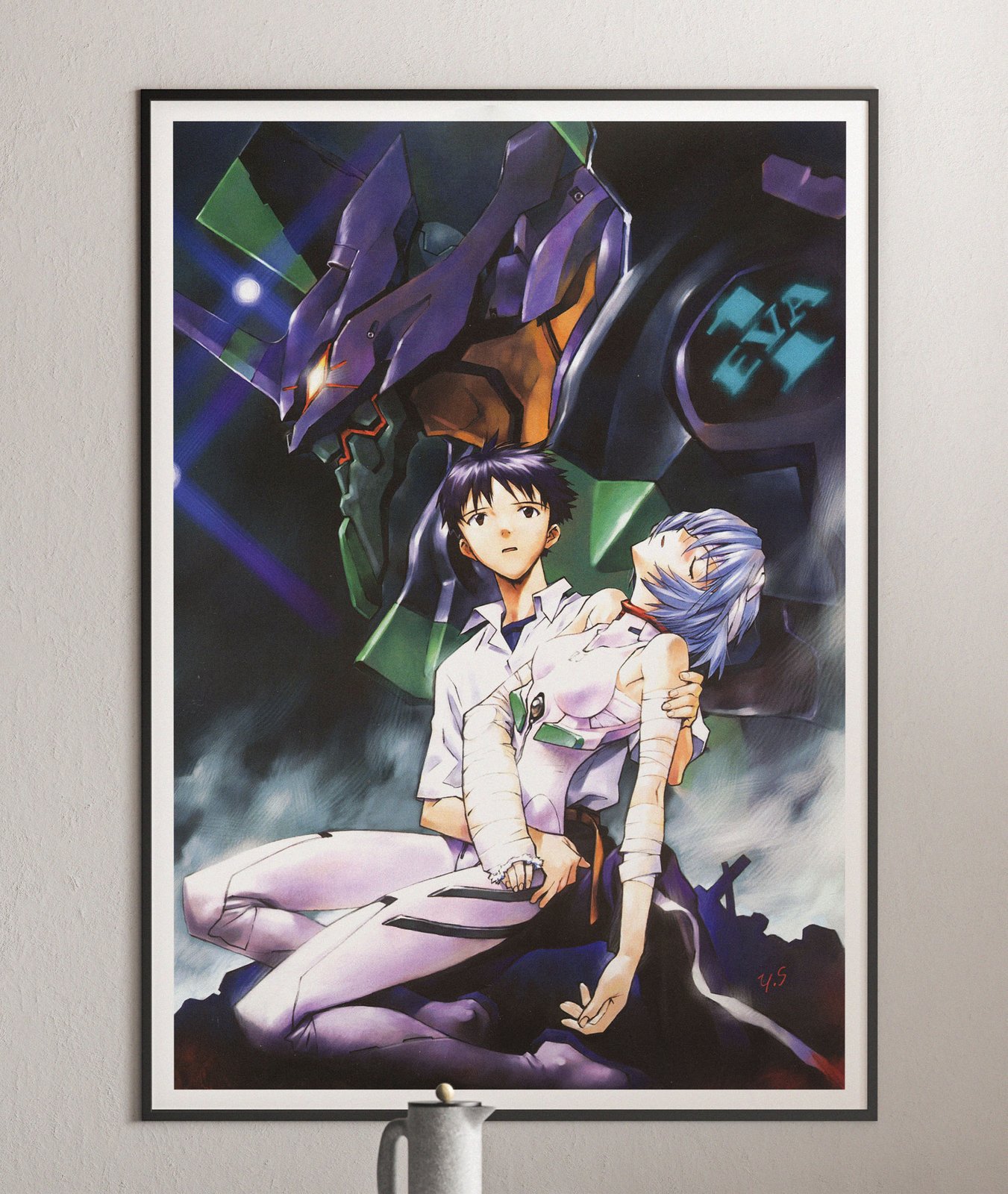 Download Caption: Determined Shinji Ikari - Neon Genesis Evangelion Anime  Character Wallpaper | Wallpapers.com