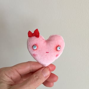 Image of Conversation Heart Pillow in Pink with LOVE YOU