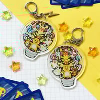 Image 1 of Pokemon: Pikachu Family 2" Double-sided Acrylic Charm