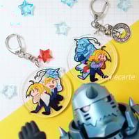 Image 1 of FMA: Edward Elric + Alphonse Elric 2" Double-sided Acrylic Charm