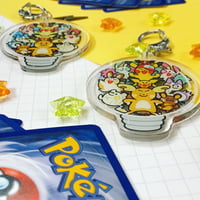 Image 2 of Pokemon: Pikachu Family 2" Double-sided Acrylic Charm