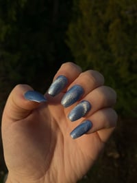 Blue Crushed Velvet Press-On Nails