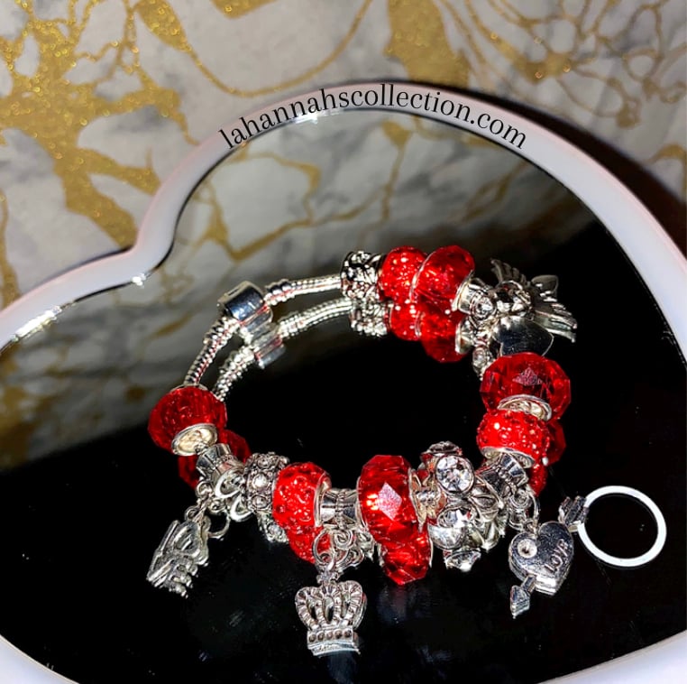 Image of Red Pandora Inspired Bracelet