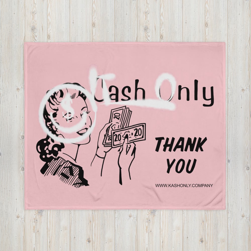 Image of KASHONLY THANK YOU THROW BLANKET PINK2