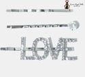 3 Piece “Love” Bling Pins