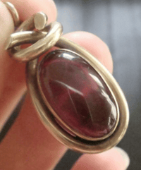 Image 2 of VICTORIAN 15CT HIGH CARAT LARGE CABOCHON GARNET PENDANT WITH GLASS BACK
