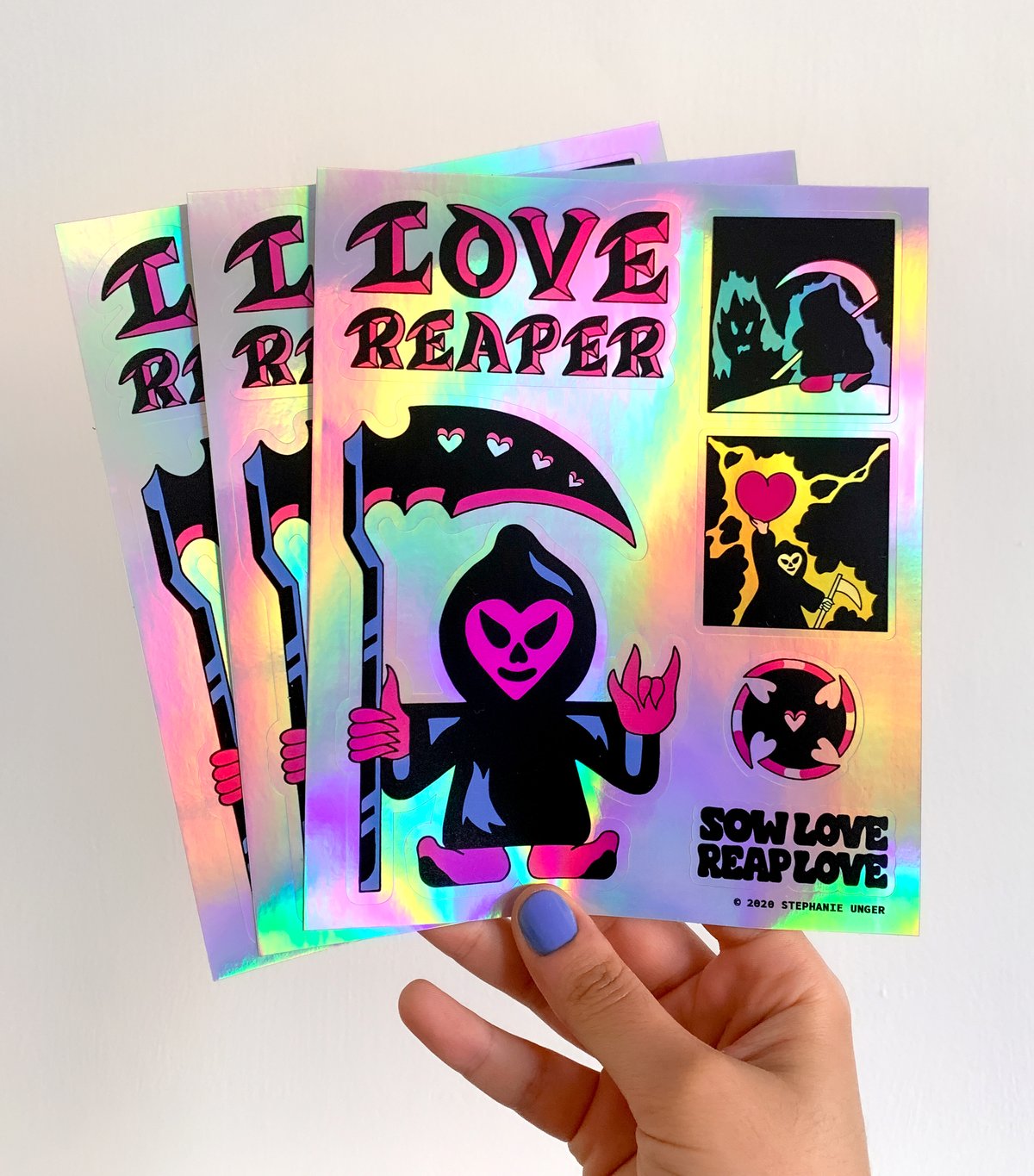 Image of Love Reaper Holographic Sticker Sheet