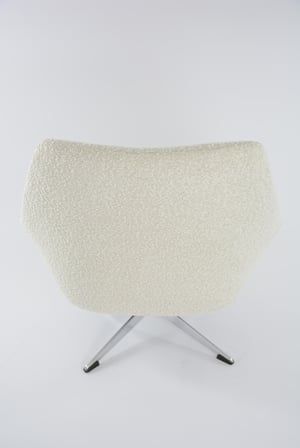 Image of Fauteuil coquille pivotante bouclette 