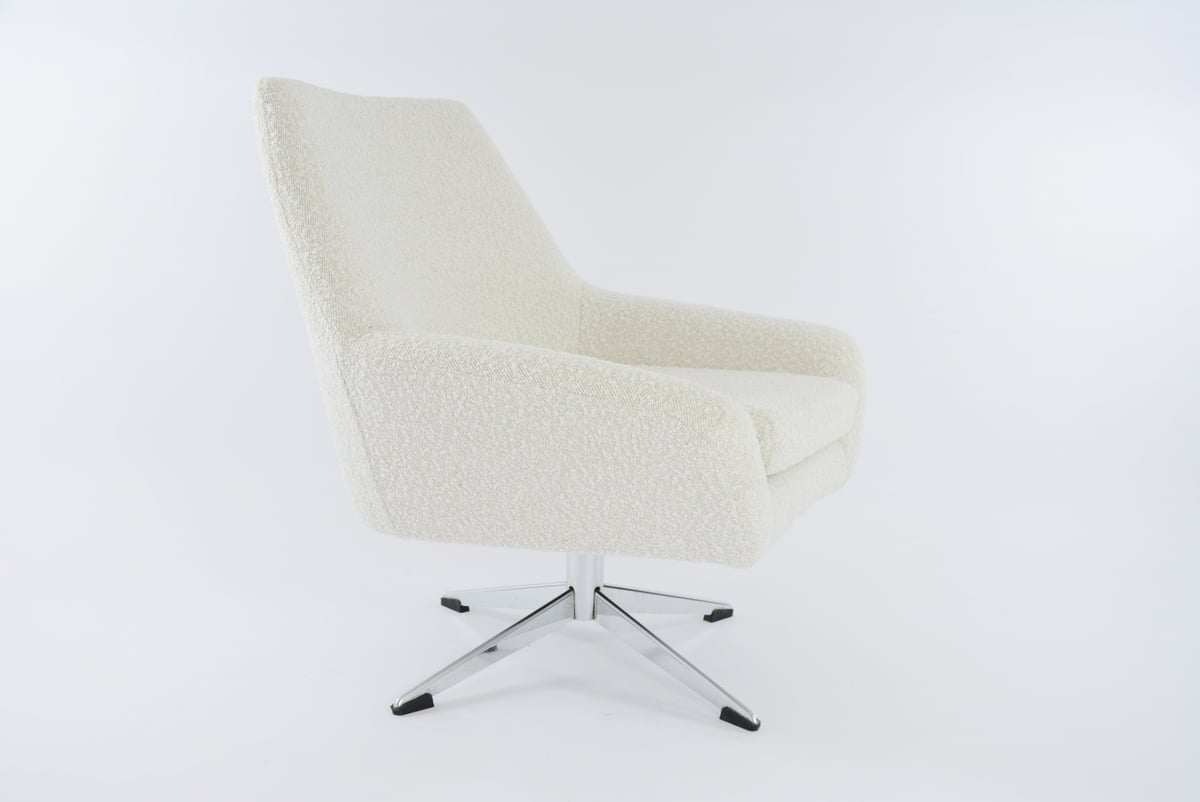 Image of Fauteuil coquille pivotante bouclette 