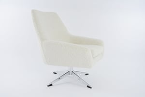 Image of Fauteuil coquille pivotante bouclette 