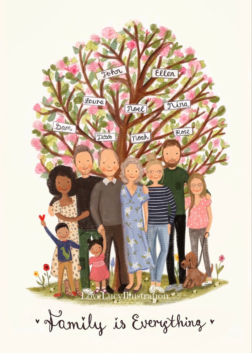 Love Lucy Illustration Family Tree Digital Version