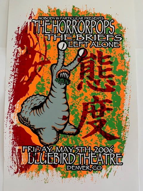 Horrorpops / The Briefs / Left Alone Silkscreen Concert Poster By Lindsey Kuhn