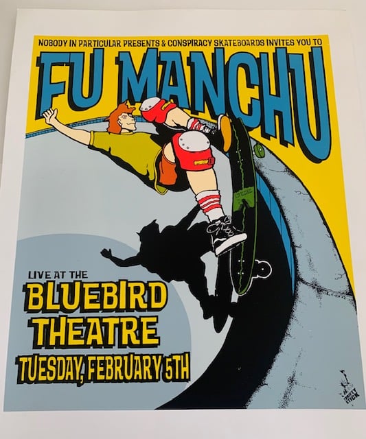 Fu Manchu Silkscreen Concert Poster By Lindsey Kuhn