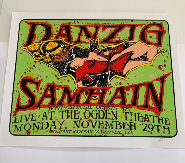 Danzig / Samhain / AFI Rare Silkscreen Concert Poster By Lindsey Kuhn, Signed By The Artist