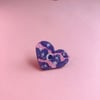 Sparkly Sky Heart Handmade Clay Pin