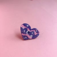 Image 1 of Sparkly Sky Heart Handmade Clay Pin