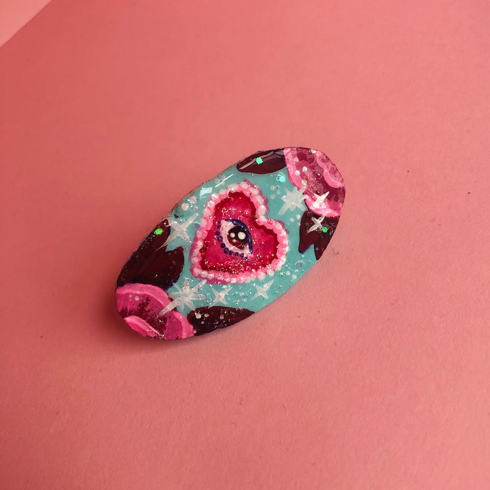 Image of Valentine Eye - Handmade Clay Pin 