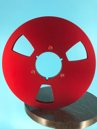 Image 1 of Burlington Recording 1/2" x 10.5" RED NAB Aluminum Metal Reel with White Hinged Set up Box NEW