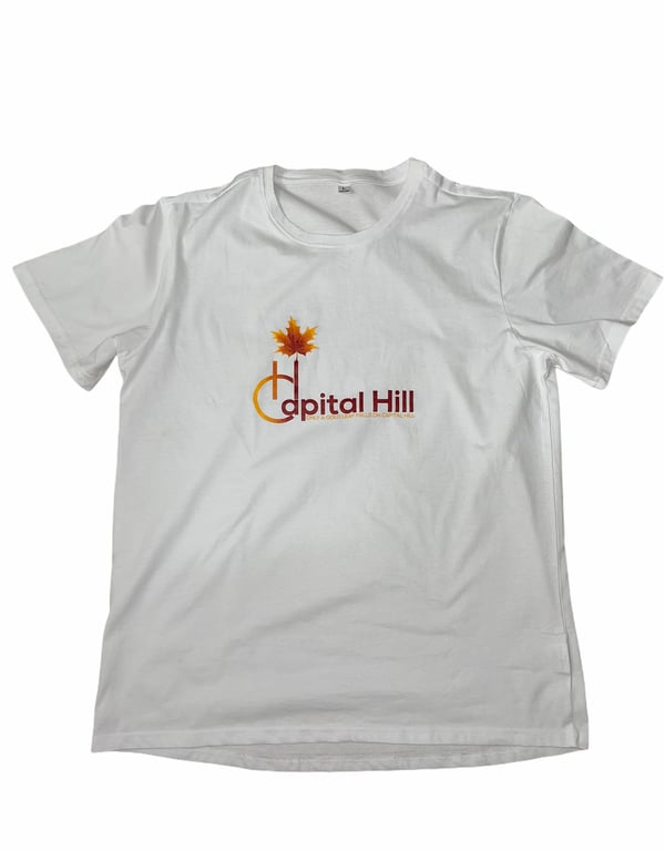 Image of Capital Hill White original Logo T-Shirt