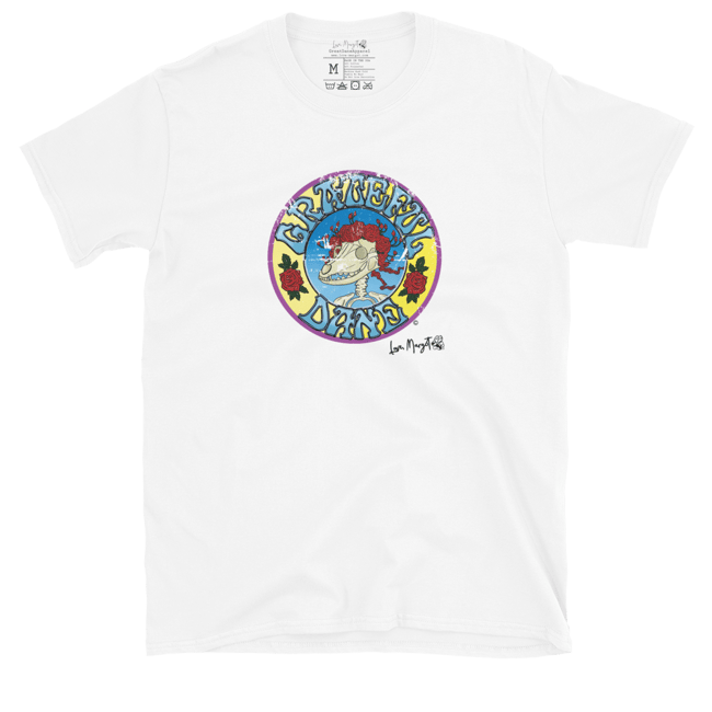 Great Dane Shirt  Grateful Dane Skull and Roses c.1971