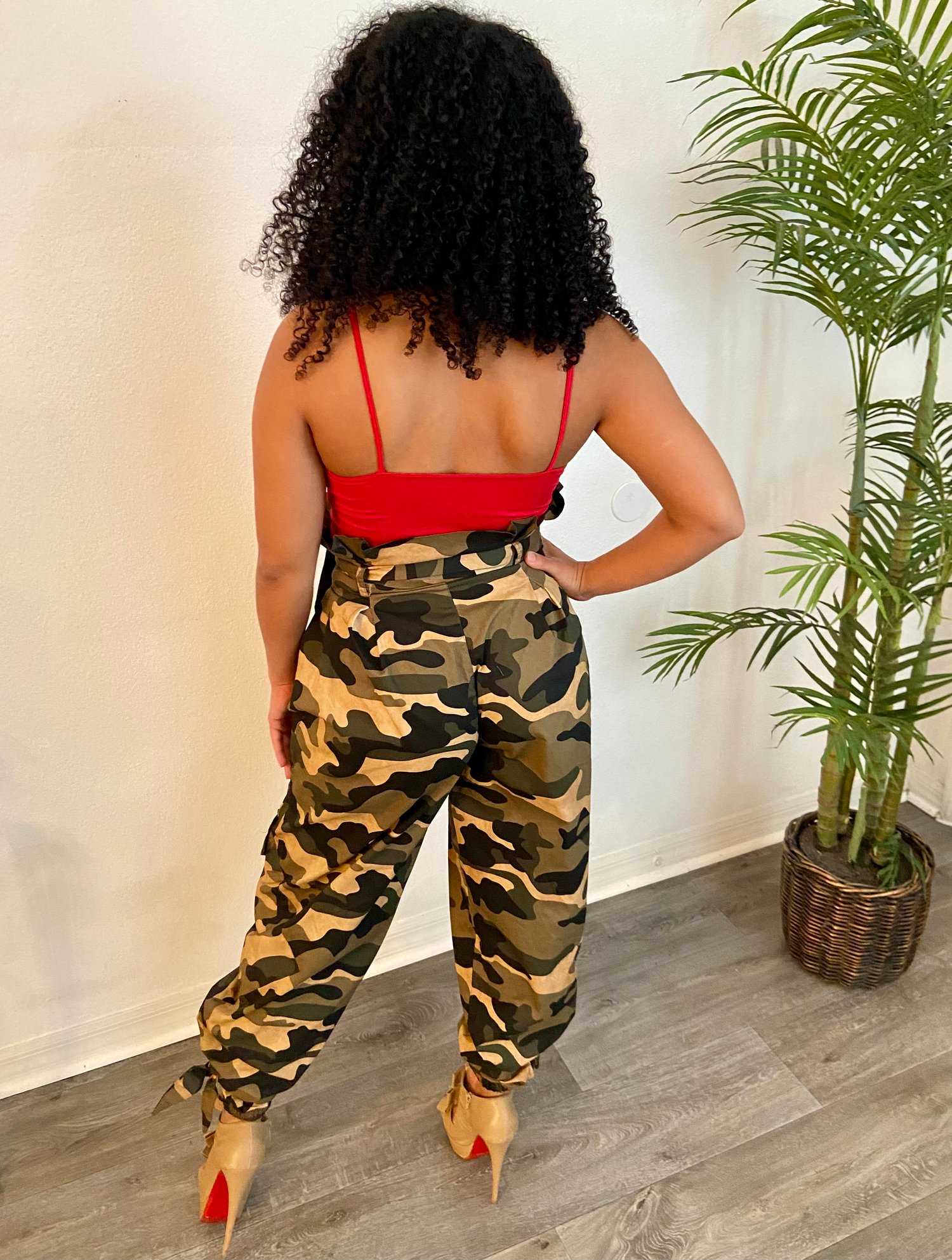 Image of Camo Paperbag Waist Pants 