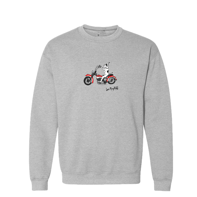 Great Dane |Harlequin Great Dane Riding a Harley Davidson