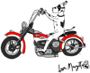 Great Dane |Harlequin Great Dane Riding a Harley Davidson