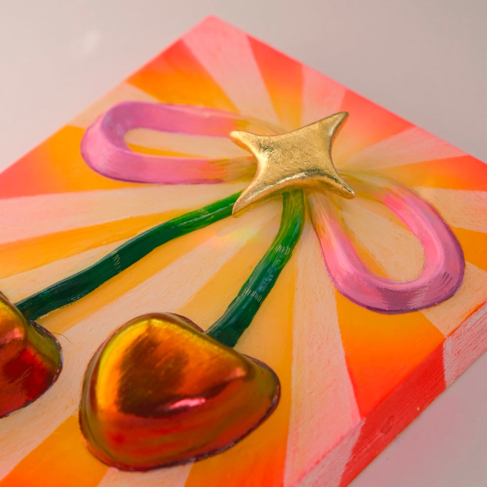 Image of 🍒 CHERRY ✧ Original 3D Mixed Media Painting