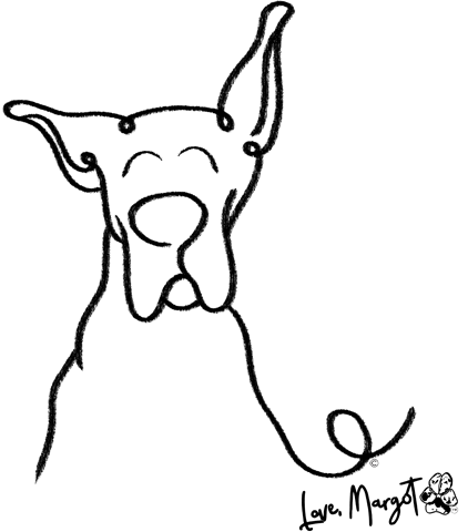 Great Dane Shirt Doodle Sketch Representational Cropped Great Dane