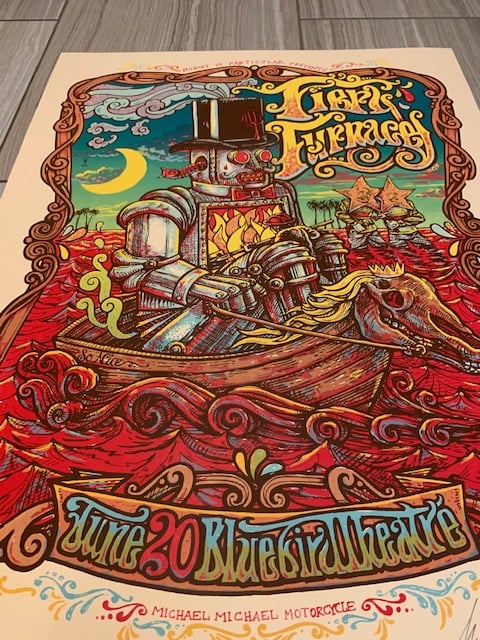 Fiery Furnaces Silkscreen Concert Poster By Michael Michael Motorcycle, Signed By The Artist